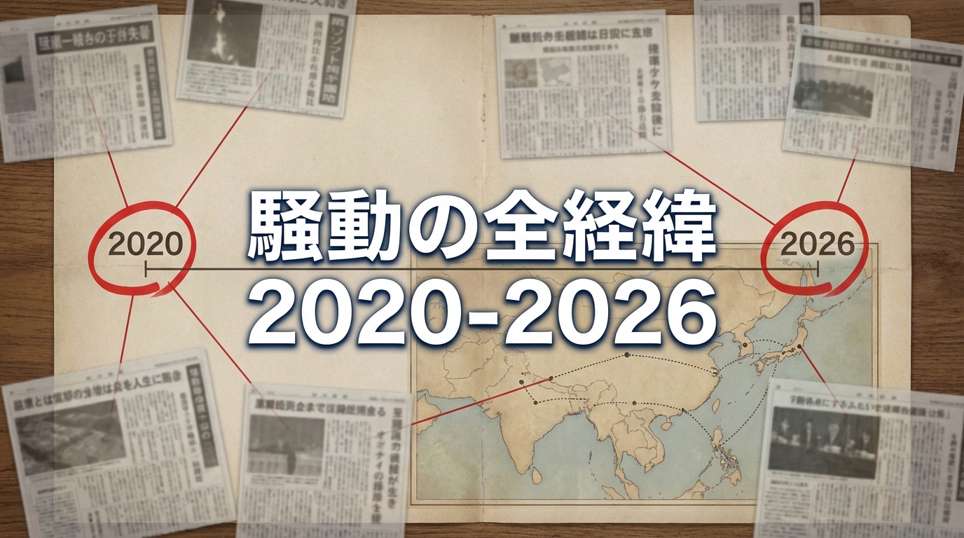 カレンダーとニュース記事で表す時系列のイメージ