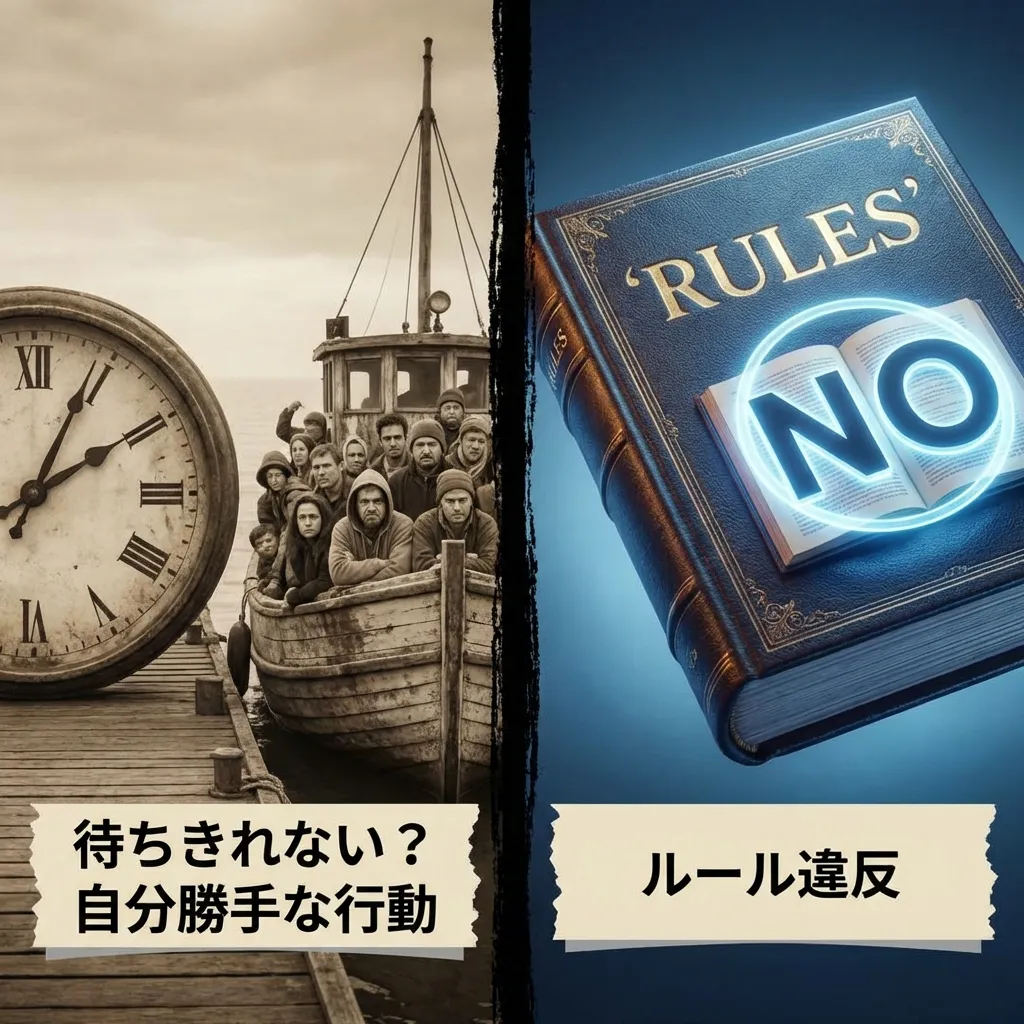 待機時間のストレスとルールの対比