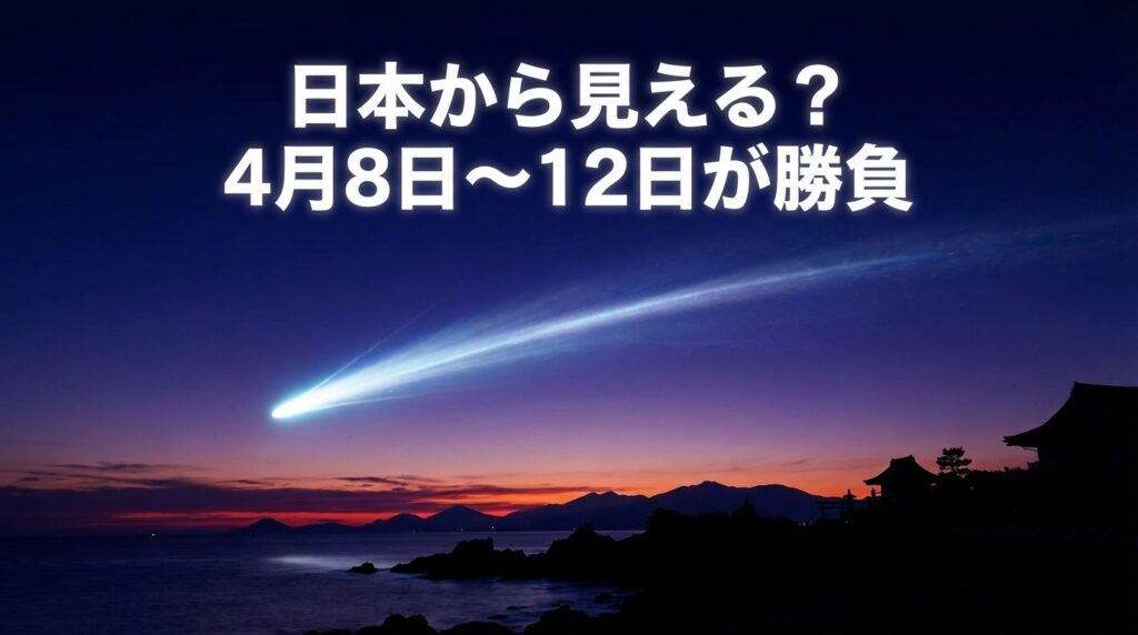 夕暮れの西の空に輝くMAPS彗星のイメージイラスト