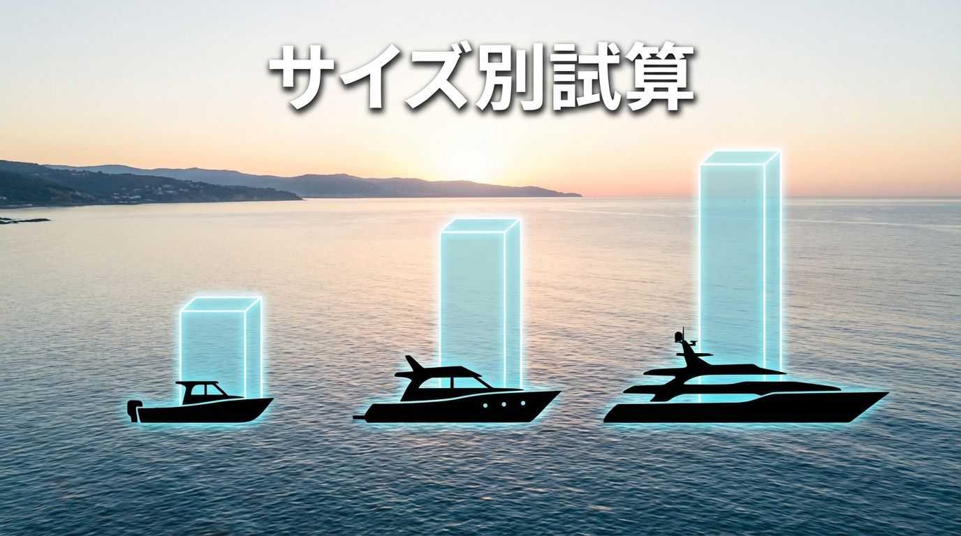 ボートサイズ別の維持費上昇グラフ