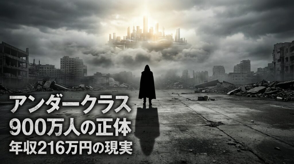 アンダークラス900万人の衝撃的実態を象徴する、分断された都市と孤独なシルエット