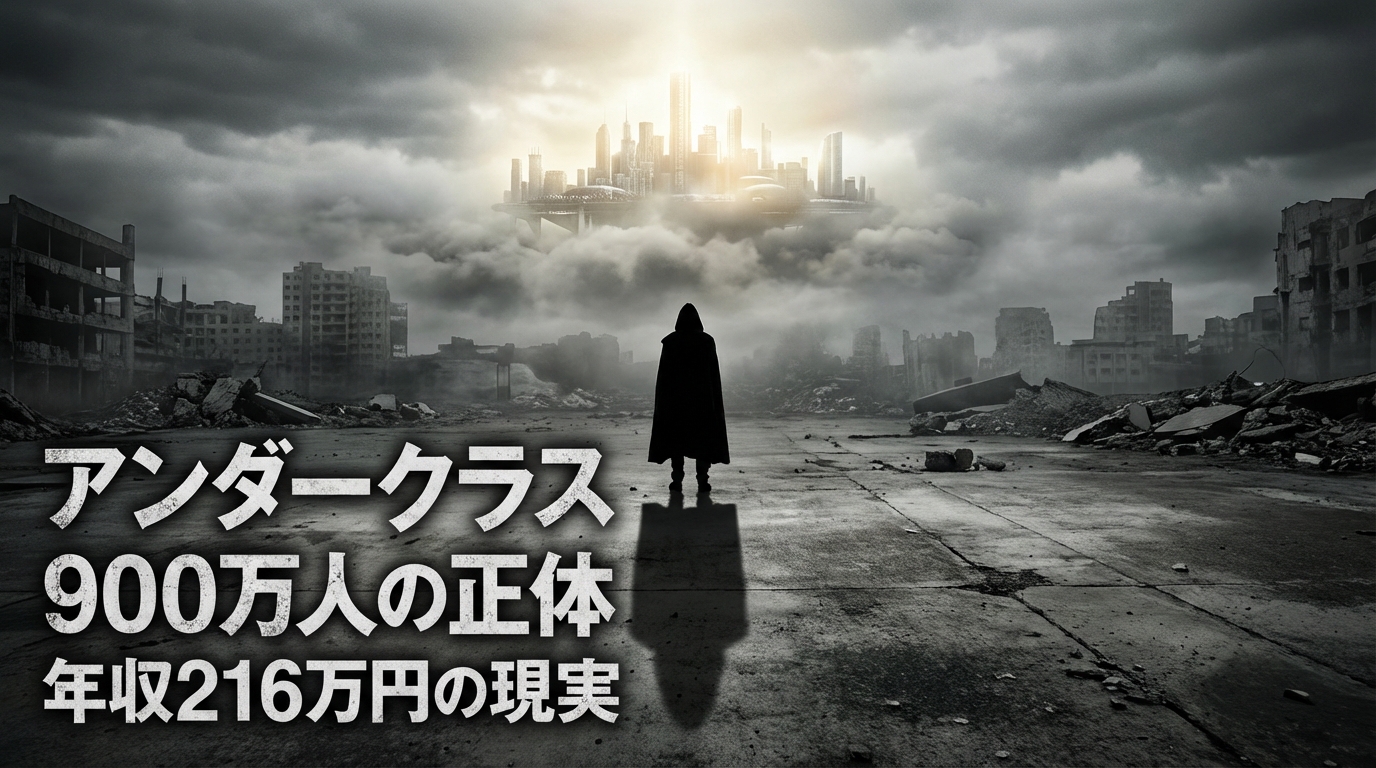 アンダークラス900万人の衝撃的実態を象徴する、分断された都市と孤独なシルエット